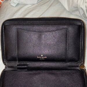 Kate Spade Elegant Black Clutch Zipper Wallet